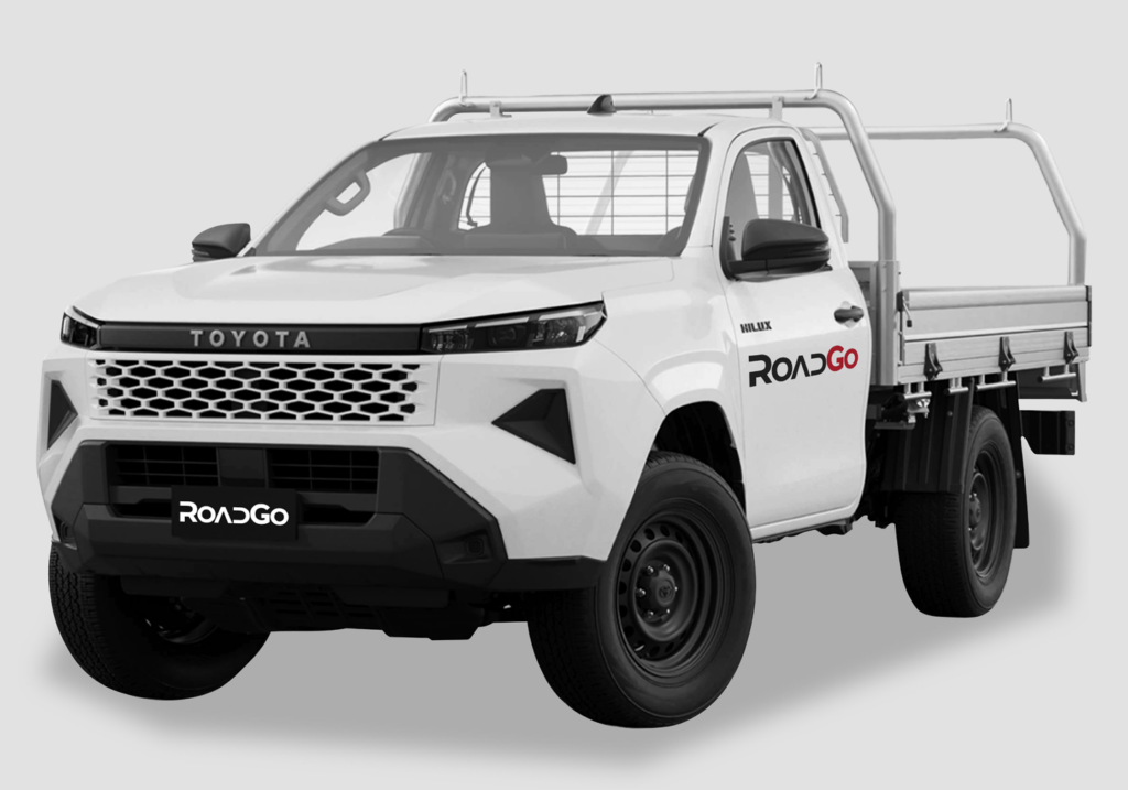 2026 Toyota HiLux WorkMate 4x2 Single Cab with rear rack for hire in Adelaide – RoadGo